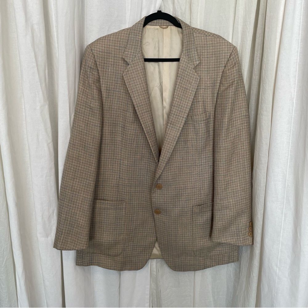 GIVENCHY- Early 1960s Suit Jacket Tweed Cream and Gray size 44